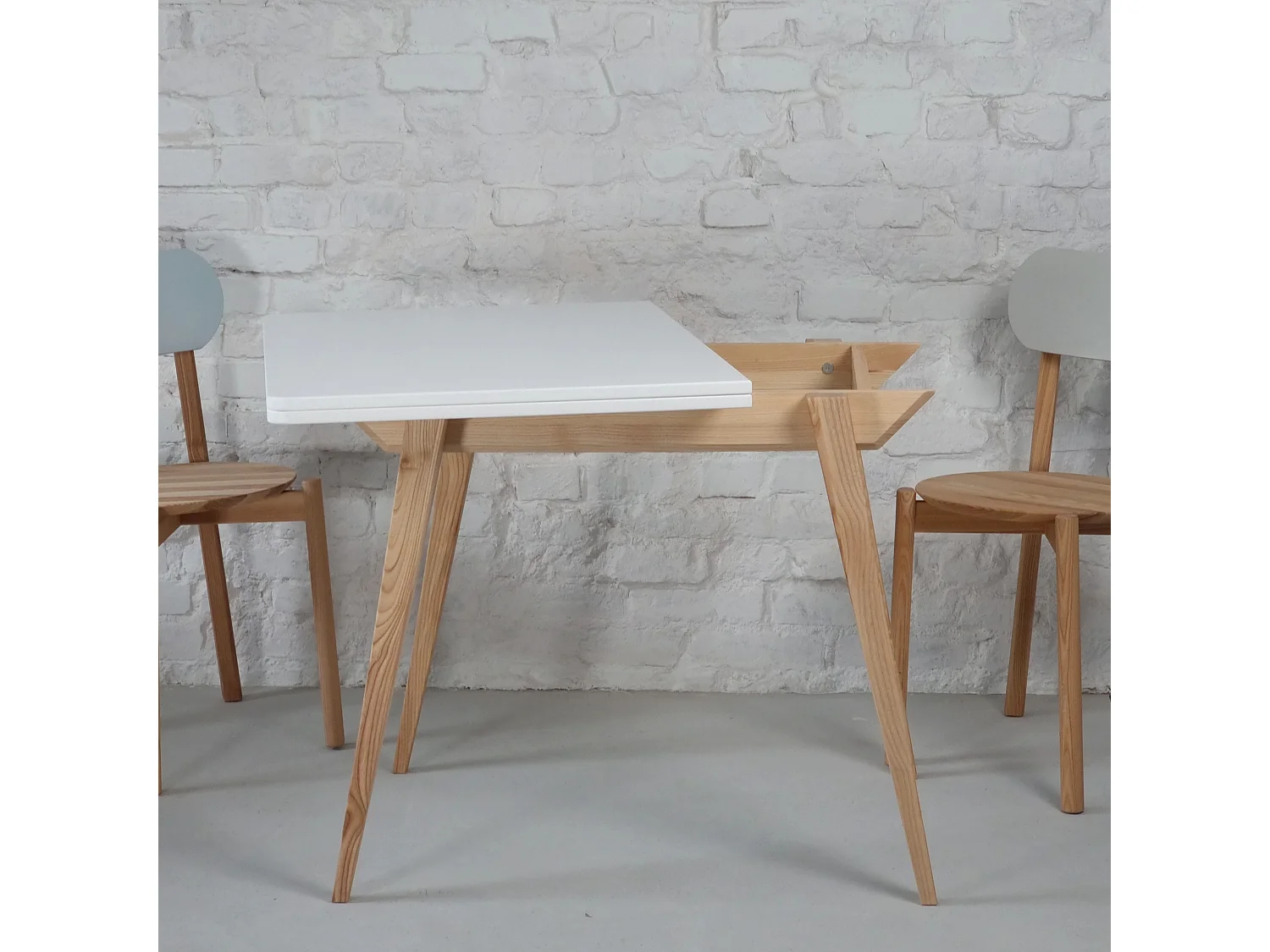 Table à manger extensible 90x65 Envelope Blanc