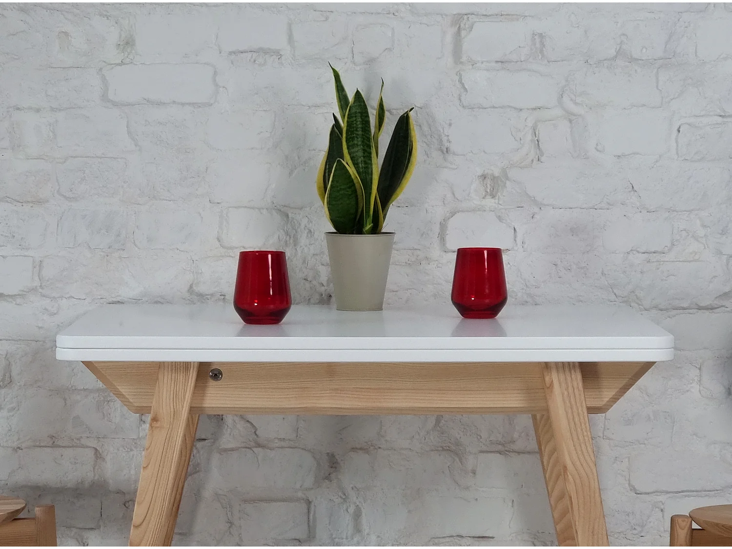 Table à manger extensible 90x65 Envelope Blanc