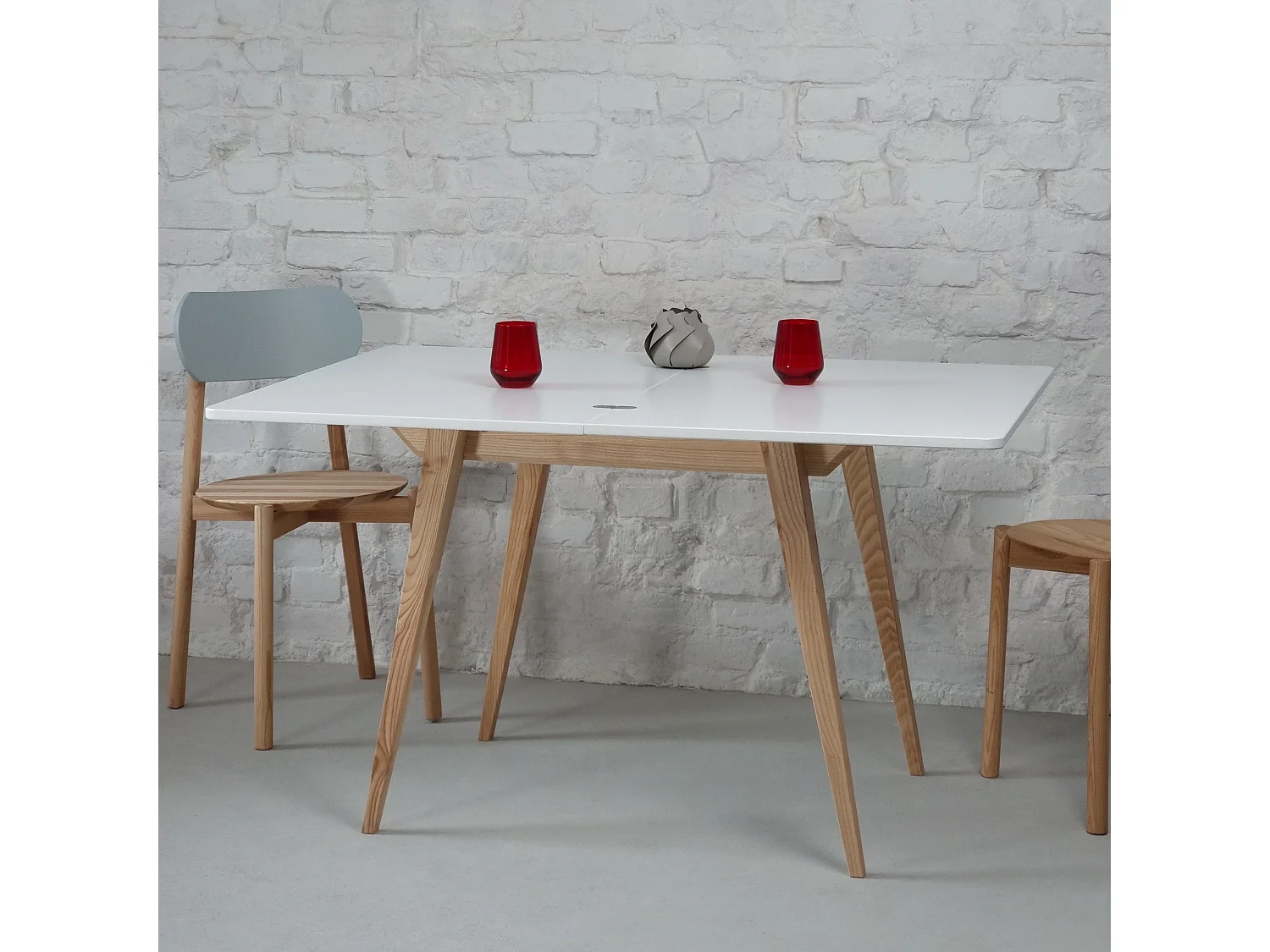 Table à manger extensible 90x65 Envelope Blanc