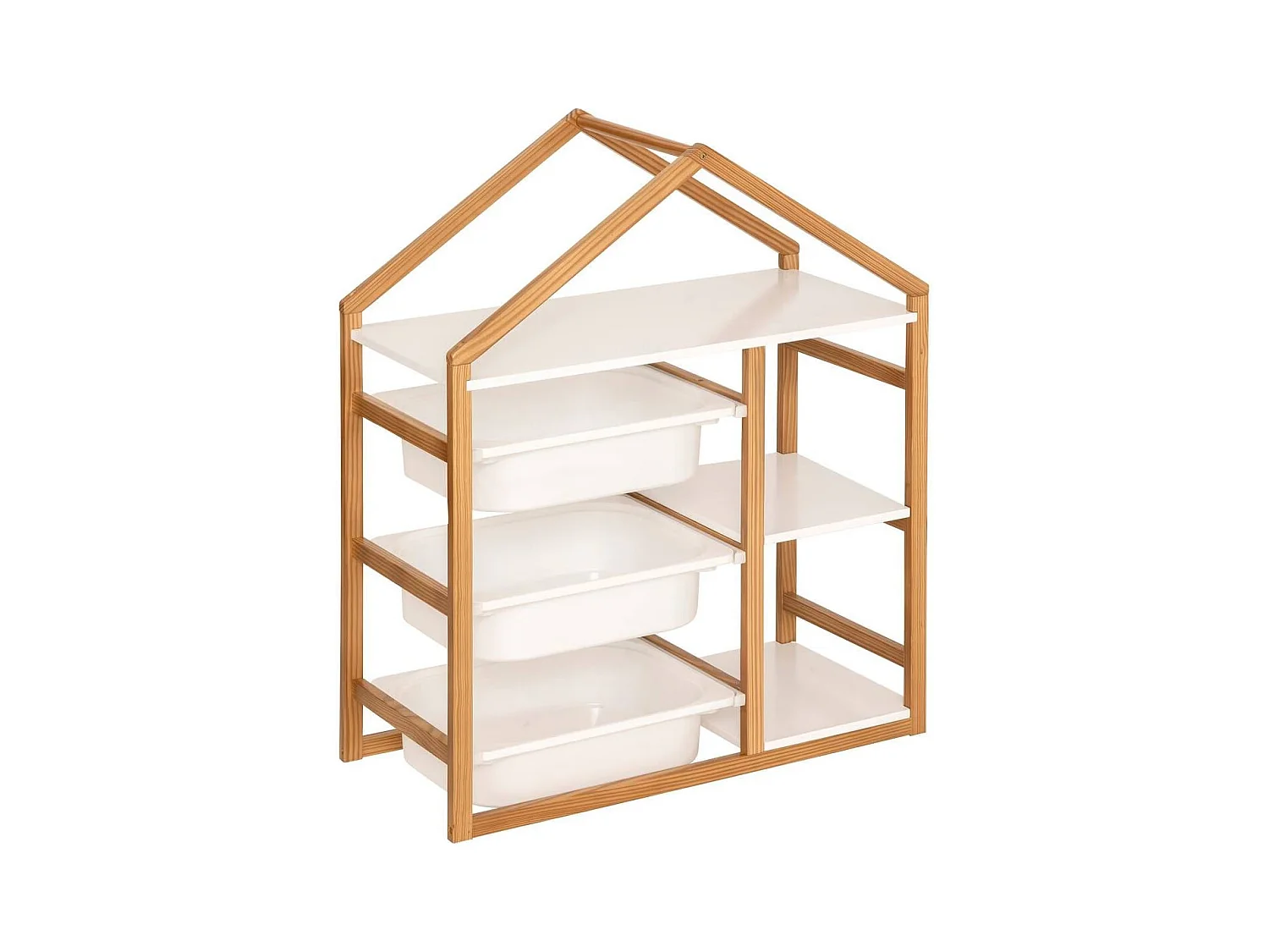 Bibliothéque meuble de rangement en forme maison - Longueur 68 x largeur 30 x Hauteur 82 cm