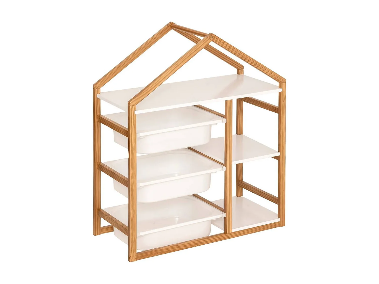 Bibliothéque meuble de rangement en forme maison - Longueur 68 x largeur 30 x Hauteur 82 cm