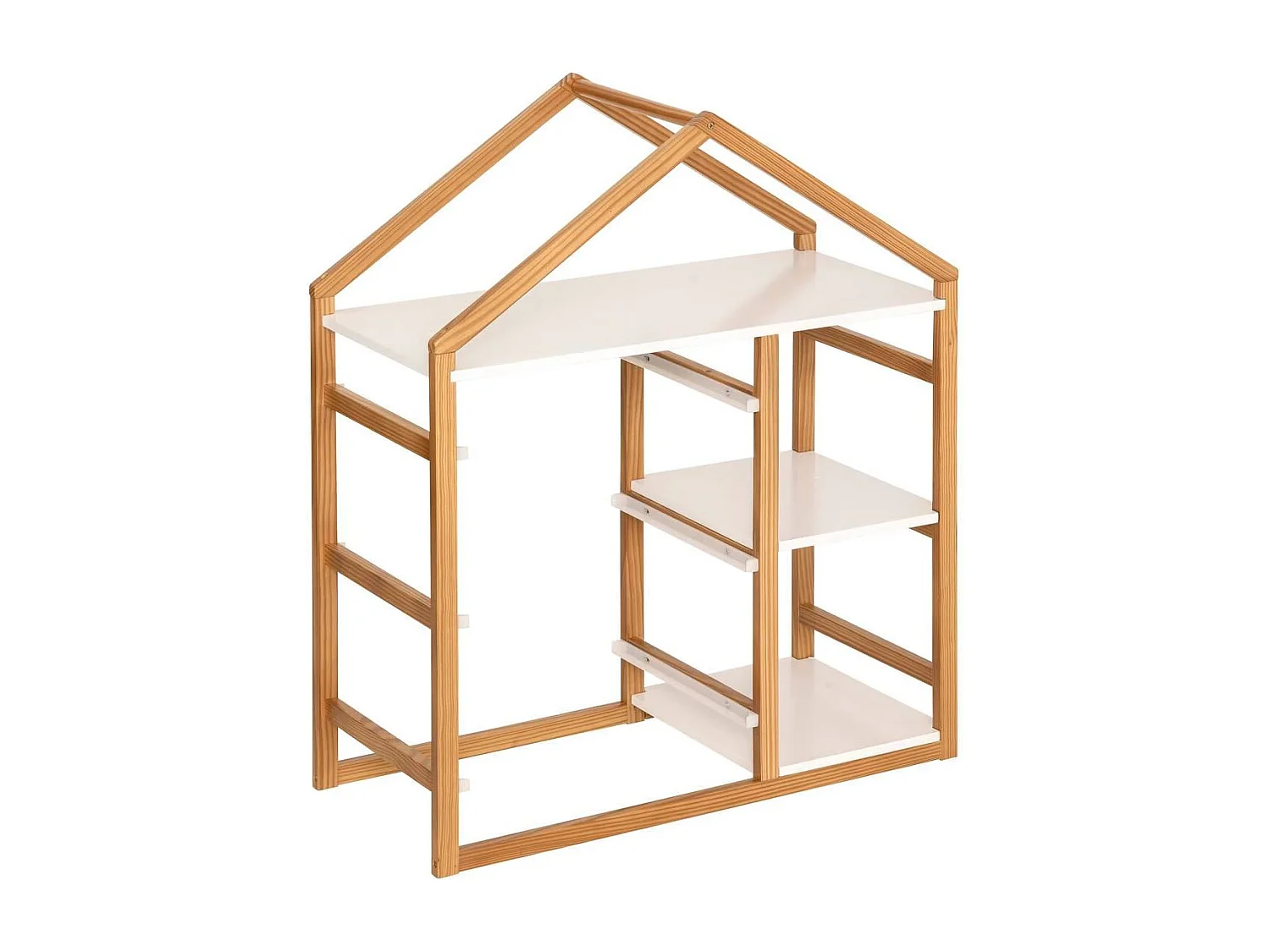 Bibliothéque meuble de rangement en forme maison - Longueur 68 x largeur 30 x Hauteur 82 cm