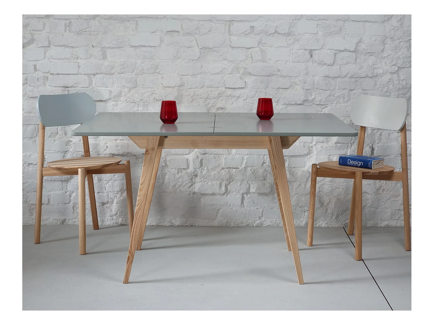 Table à manger extensible 90x65 Envelope Gris Béton