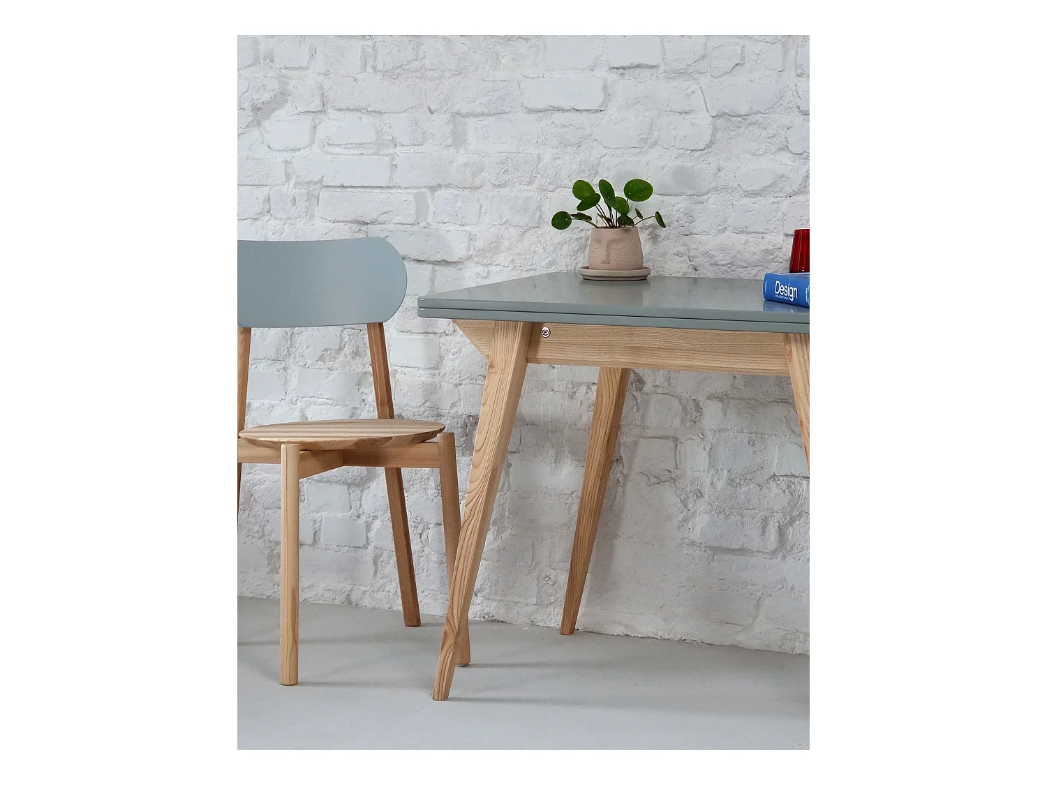 Table à manger extensible 90x65 Envelope Gris Béton