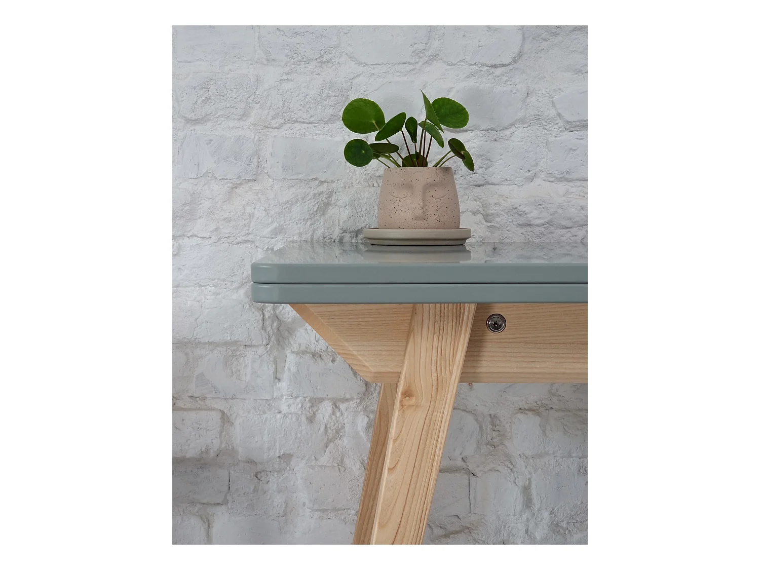 Table à manger extensible 90x65 Envelope Gris Béton