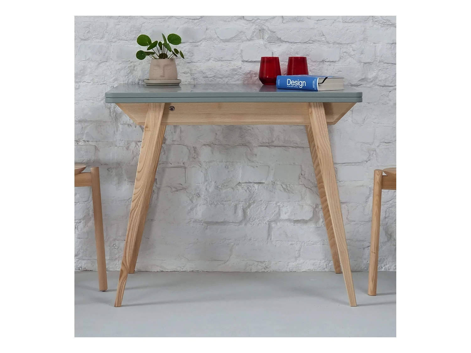 Table à manger extensible 90x65 Envelope Gris Béton