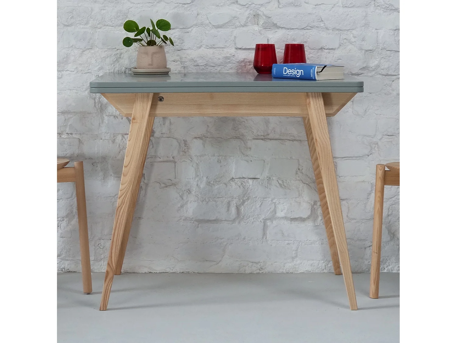 Table à manger extensible 90x65 Envelope Gris Béton