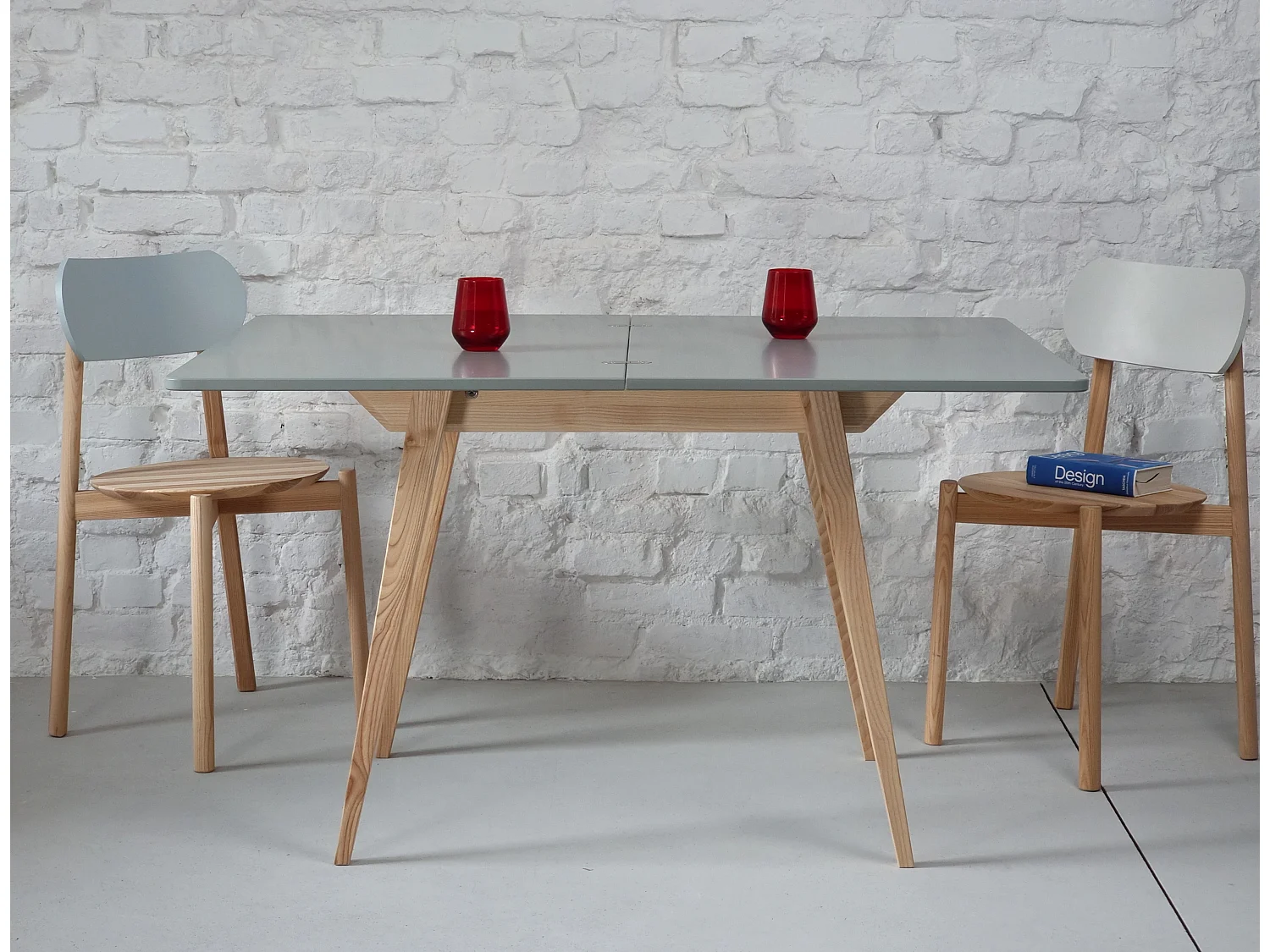 Table à manger extensible 90x65 Envelope Gris Béton