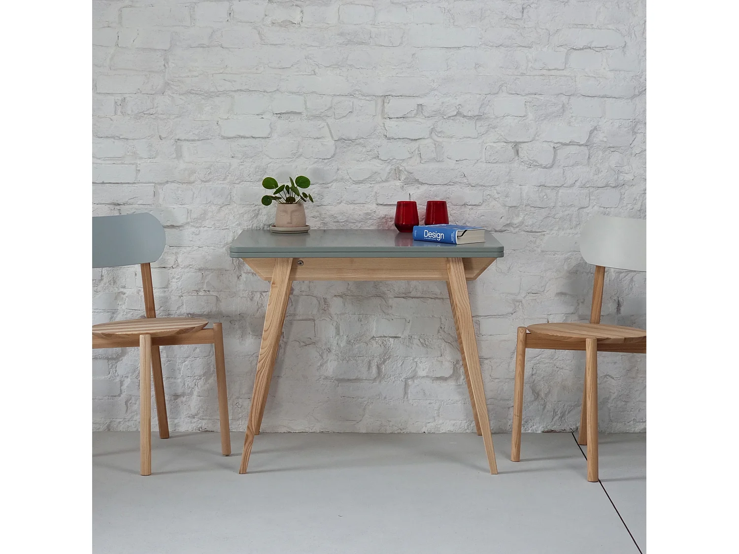 Table à manger extensible 90x65 Envelope Gris Béton