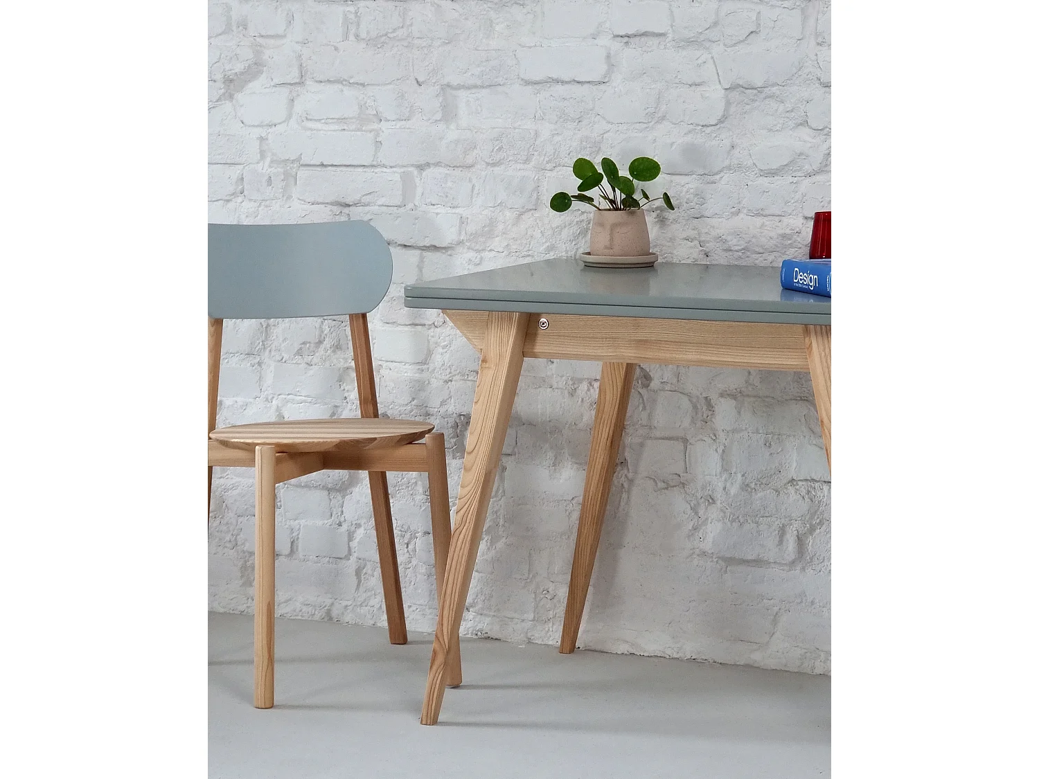 Table à manger extensible 90x65 Envelope Gris Béton