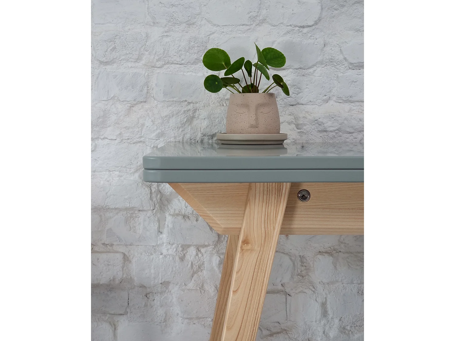 Table à manger extensible 90x65 Envelope Gris Béton