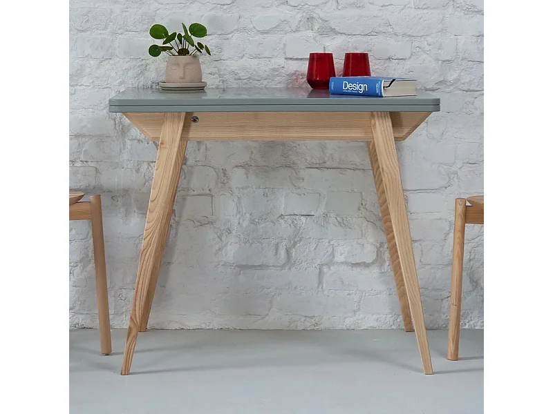 Table à manger extensible 90x65 Envelope Gris Béton