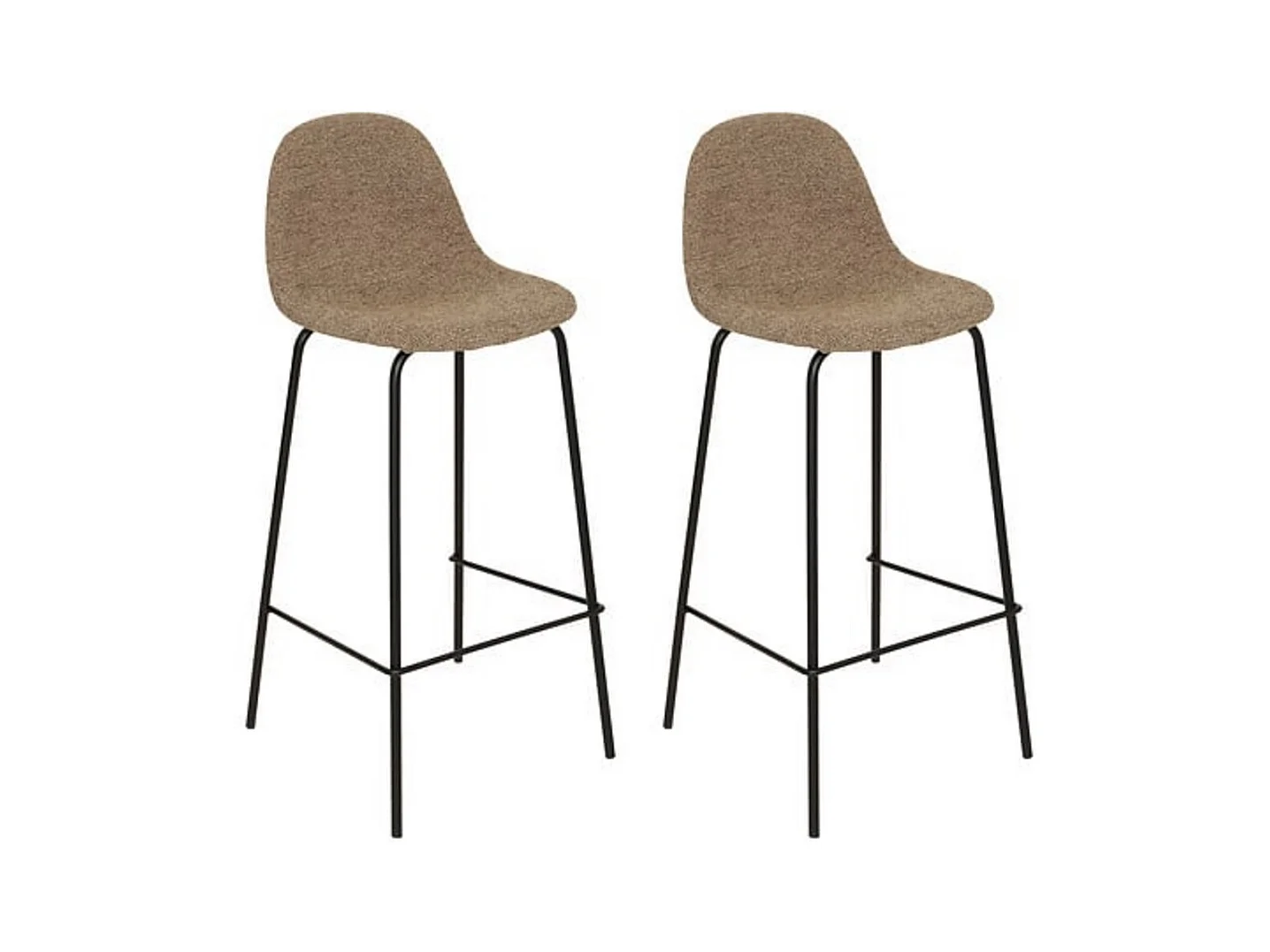 Lot de 2 tabourets de bar Marron avec repose-pieds - Longueur 41,5 x Profondeur 43,5 x Hauteur 96 cm