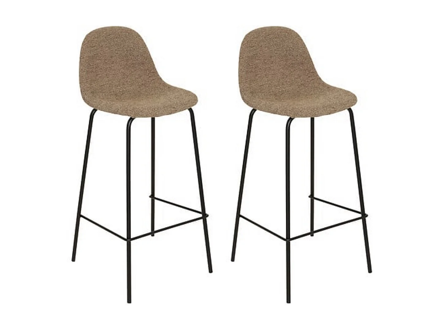 Lot de 2 tabourets de bar Marron avec repose-pieds - Longueur 41,5 x Profondeur 43,5 x Hauteur 96 cm