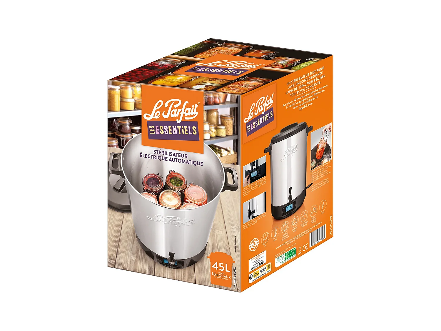 Le Parfait - Sterilisateur Electrique Et Automatique 45l En Acier Inoxydable