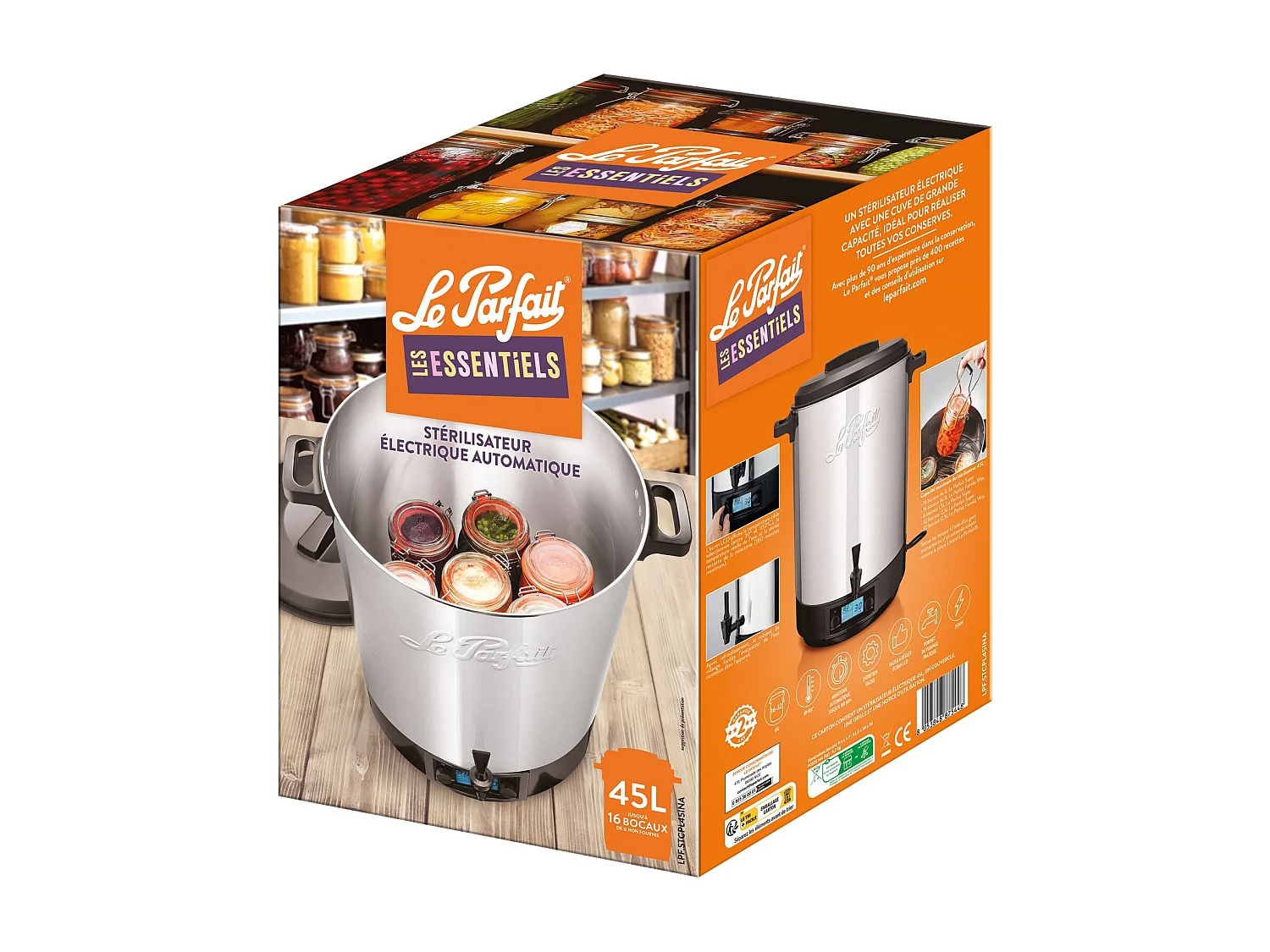 Le Parfait - Sterilisateur Electrique Et Automatique 45l En Acier Inoxydable