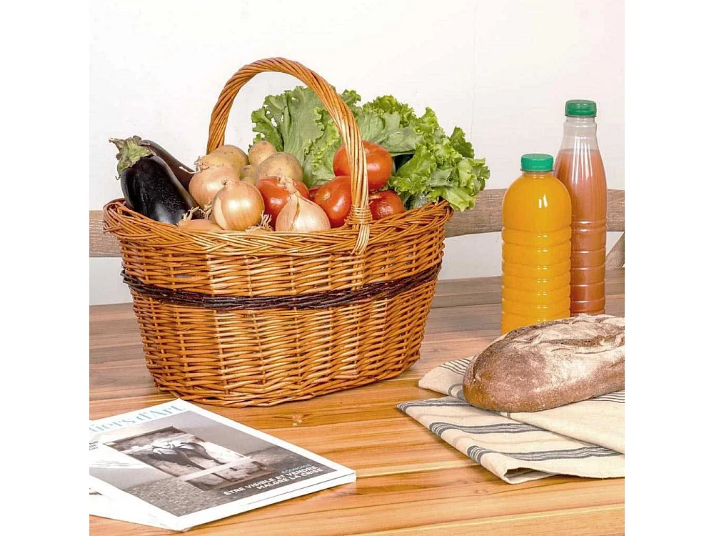 Panier Lucette en osier buff Droit