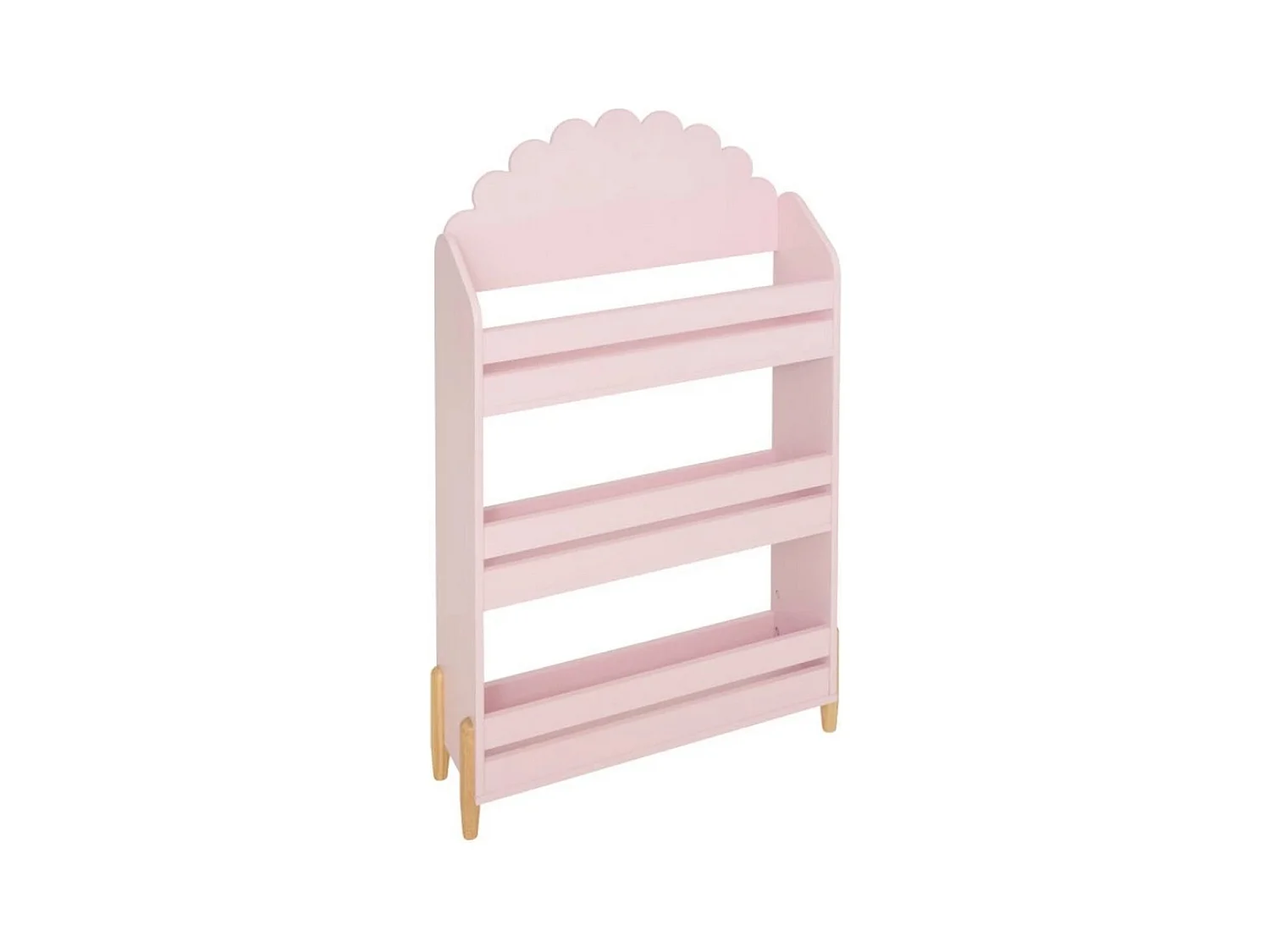 Bibliothèque enfant de 3 étagères coloris Rose - Longueur 61,5 x Largeur 18,5 x Hauteur 100 cm