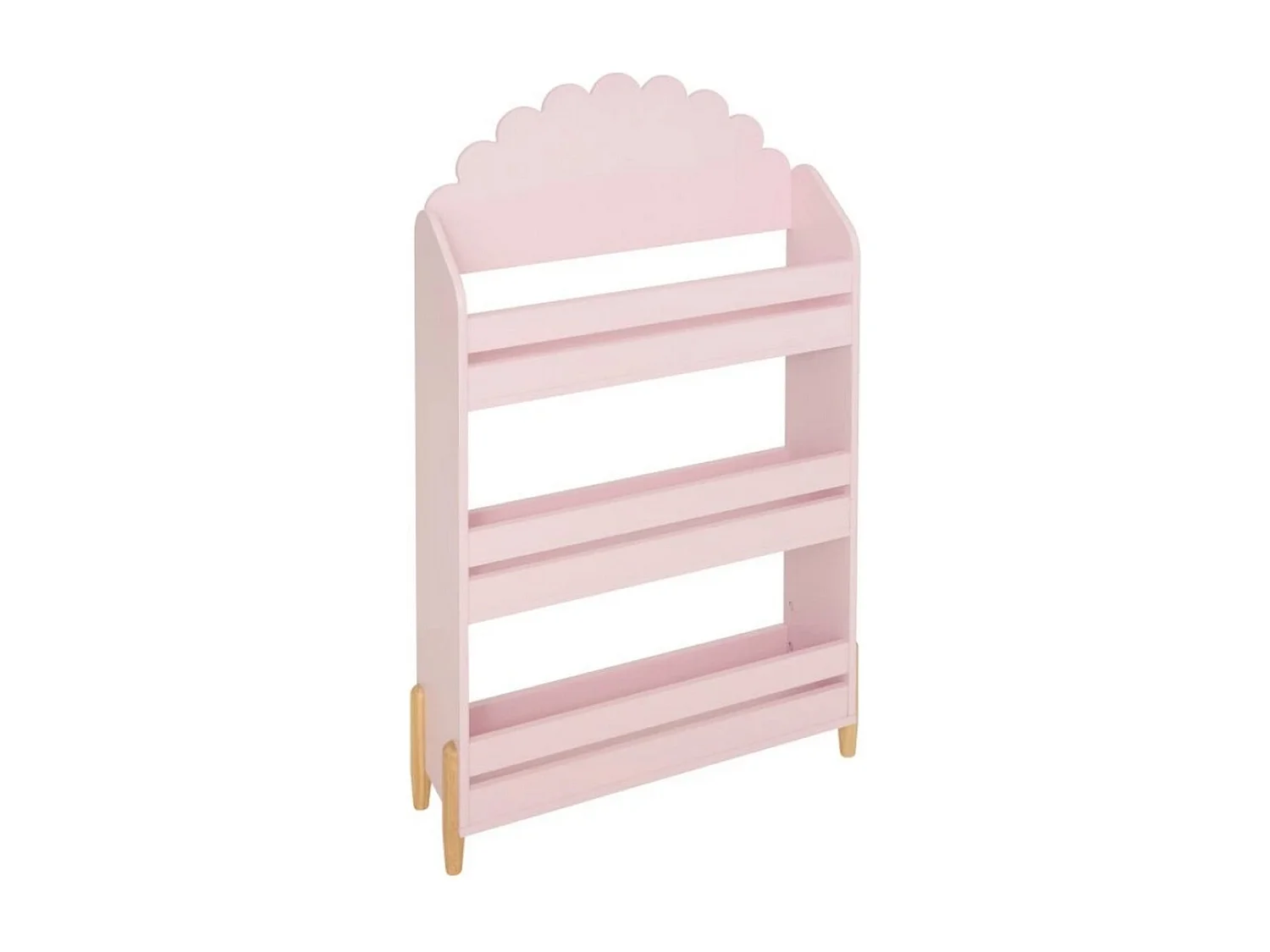 Bibliothèque enfant de 3 étagères coloris Rose - Longueur 61,5 x Largeur 18,5 x Hauteur 100 cm