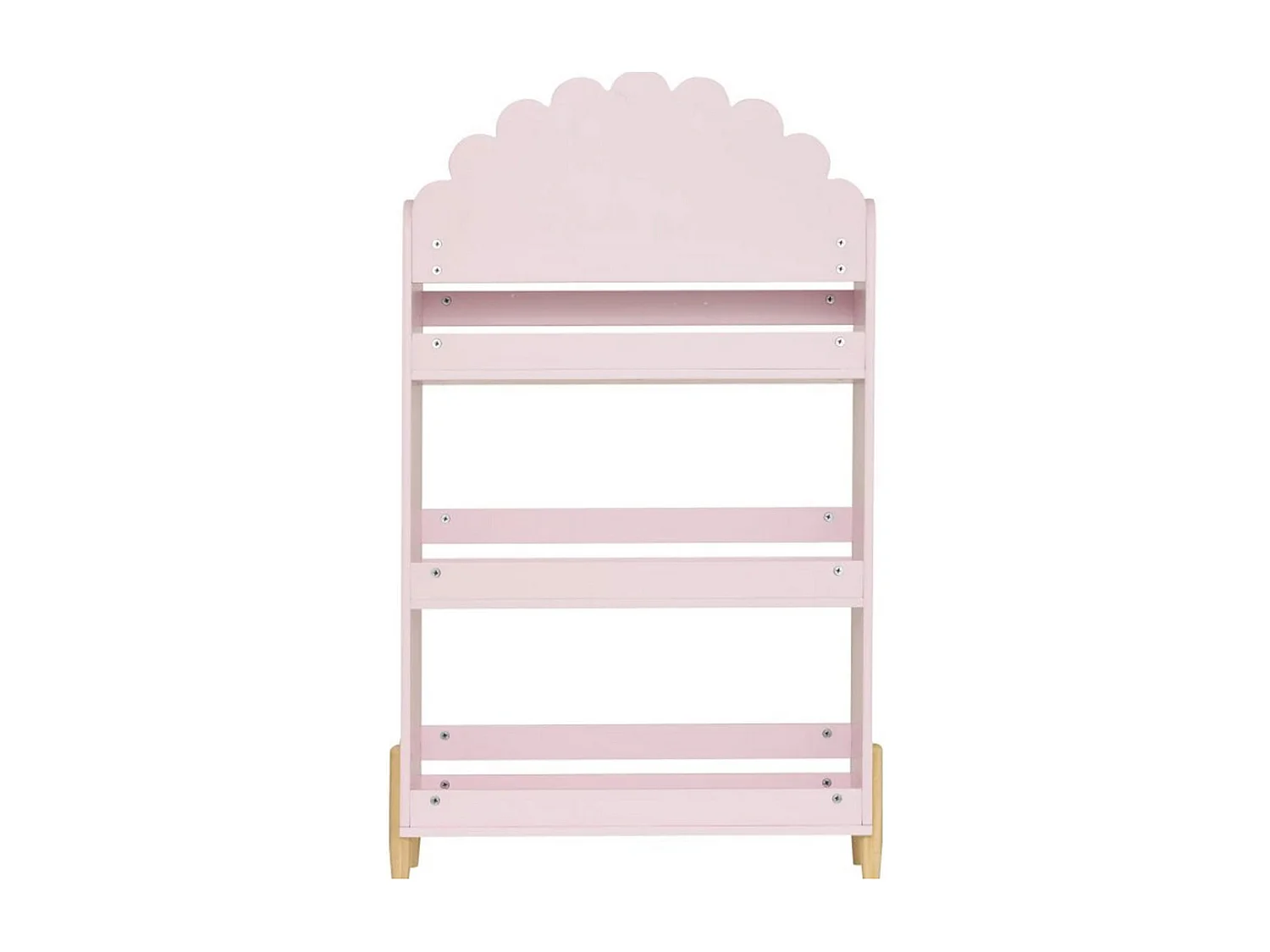 Bibliothèque enfant de 3 étagères coloris Rose - Longueur 61,5 x Largeur 18,5 x Hauteur 100 cm