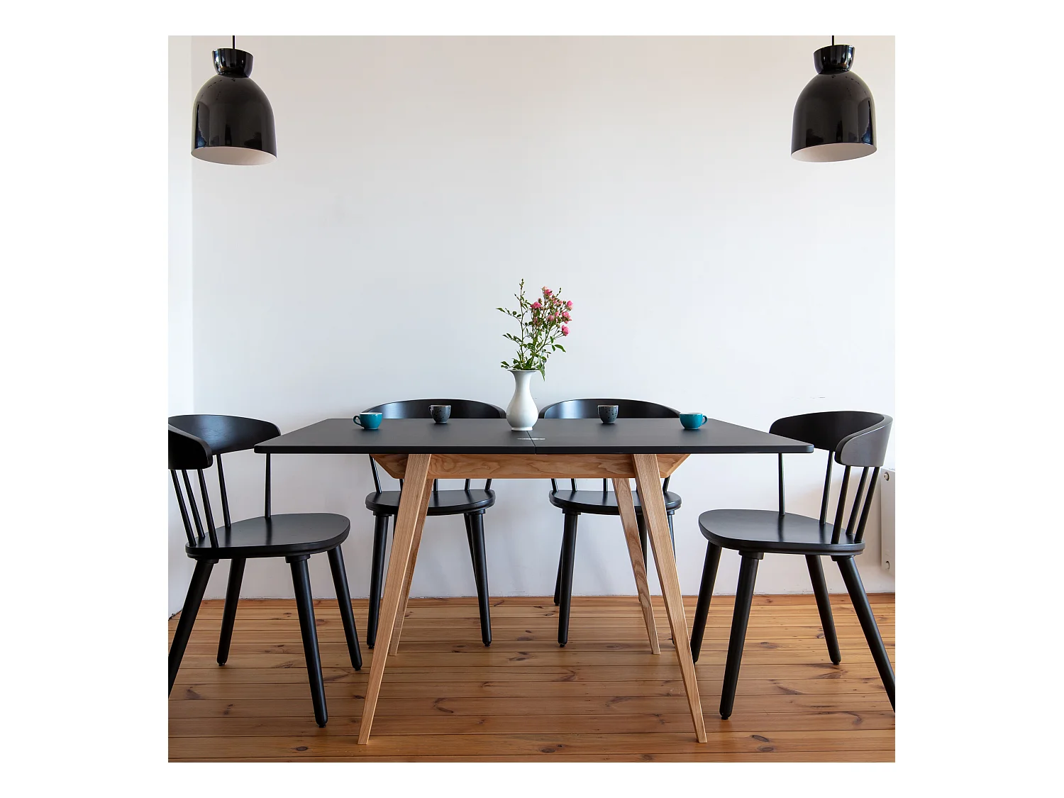 Table à manger extensible 90x65 Envelope Bleu Doux