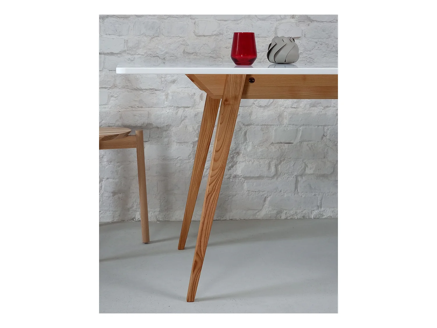 Table à manger extensible 90x65 Envelope Menthe Éphémère Chêne