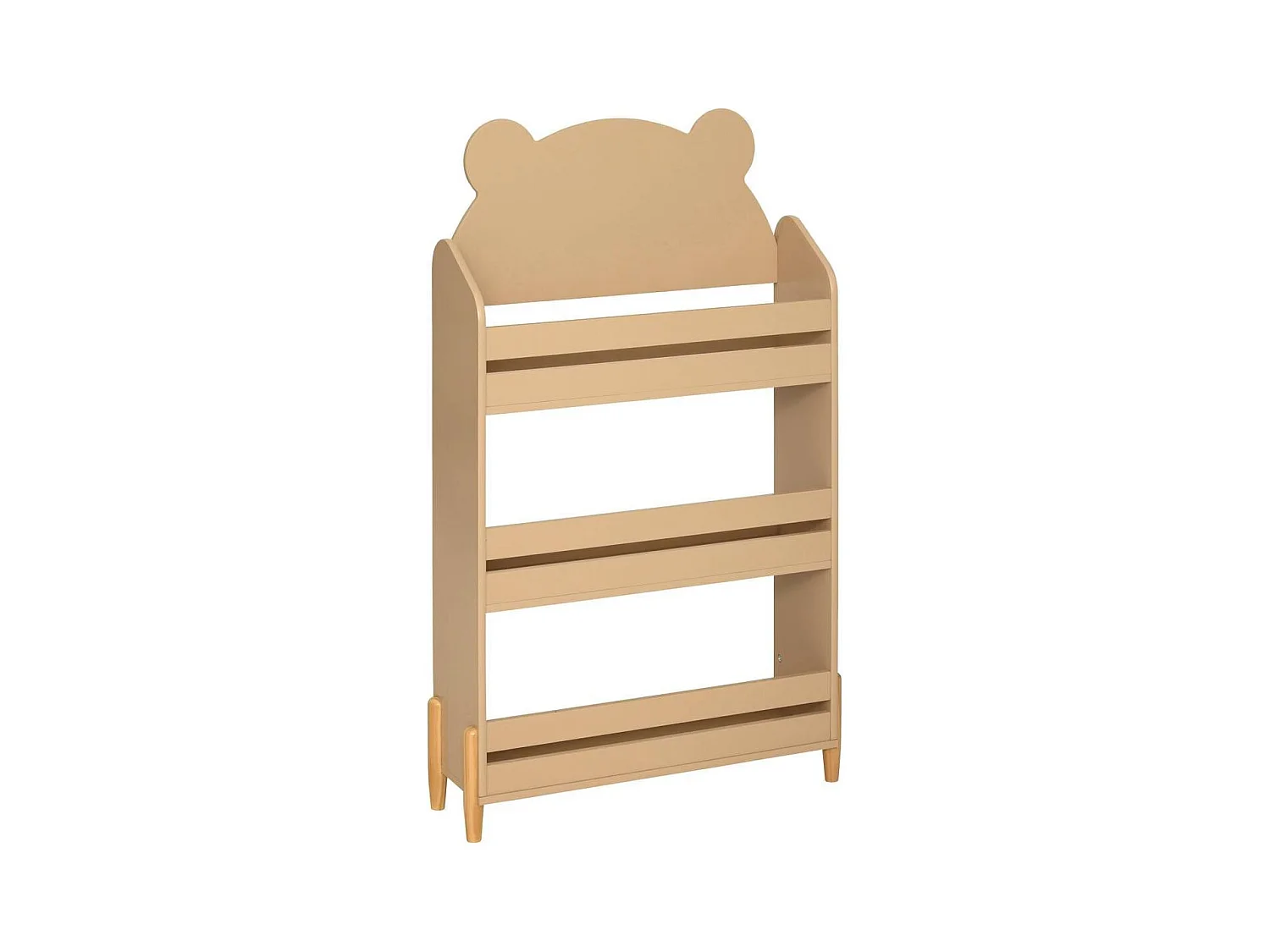 Bibliothèque enfant de 3 étagères coloris Beige - Longueur 61,5 x Largeur 18,5 x Hauteur 100 cm