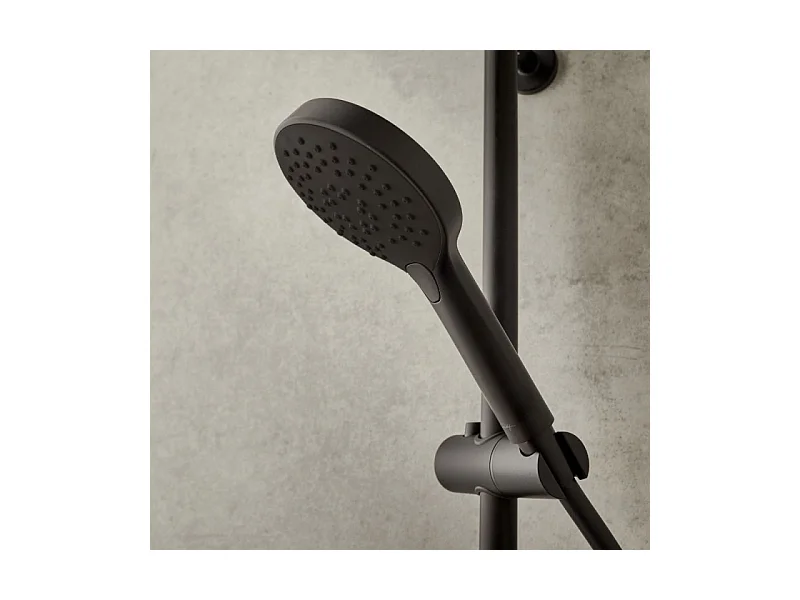 Pommeau de douche JACOB DELAFON Metro 3 jets noir + flexible + support