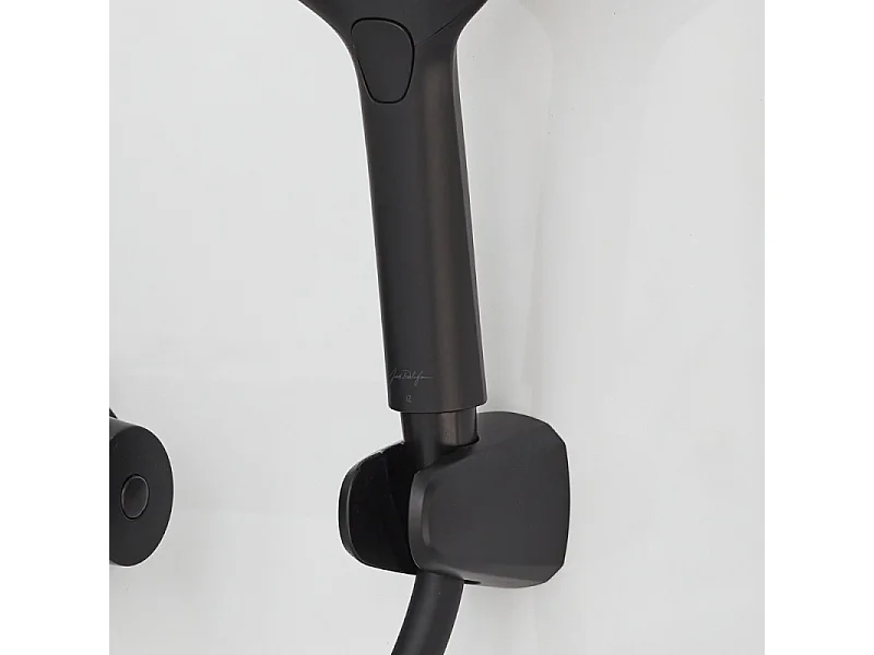 Pommeau de douche JACOB DELAFON Metro 3 jets noir + flexible + support