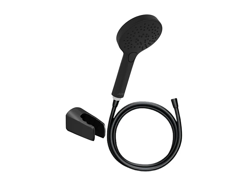 Pommeau de douche JACOB DELAFON Metro 3 jets noir + flexible + support