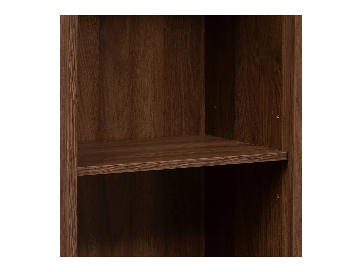 Bibliothèque de 2 portes coulissantes et 8 niches coloris marron - Longueur 80 x largeur 30 x Hauteur 159,5 cm