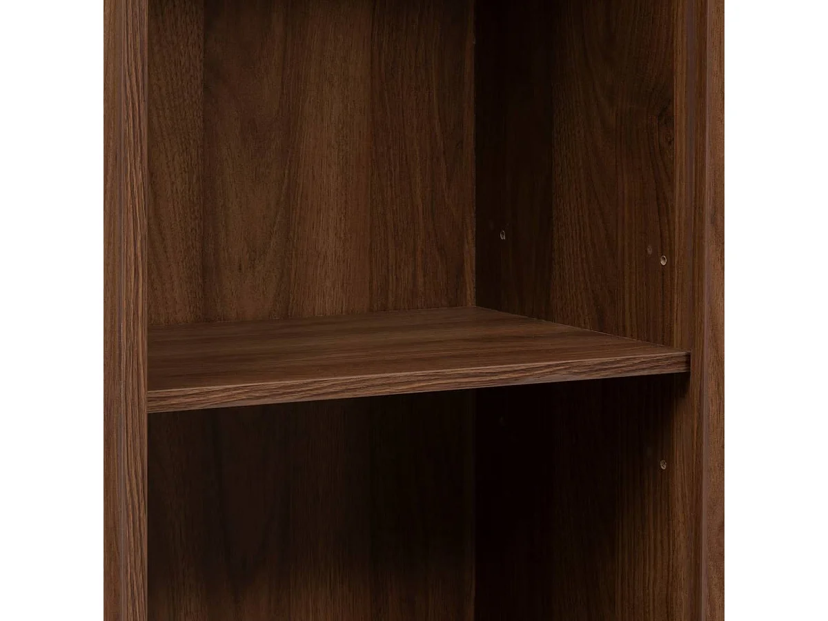 Bibliothèque de 2 portes coulissantes et 8 niches coloris marron - Longueur 80 x largeur 30 x Hauteur 159,5 cm