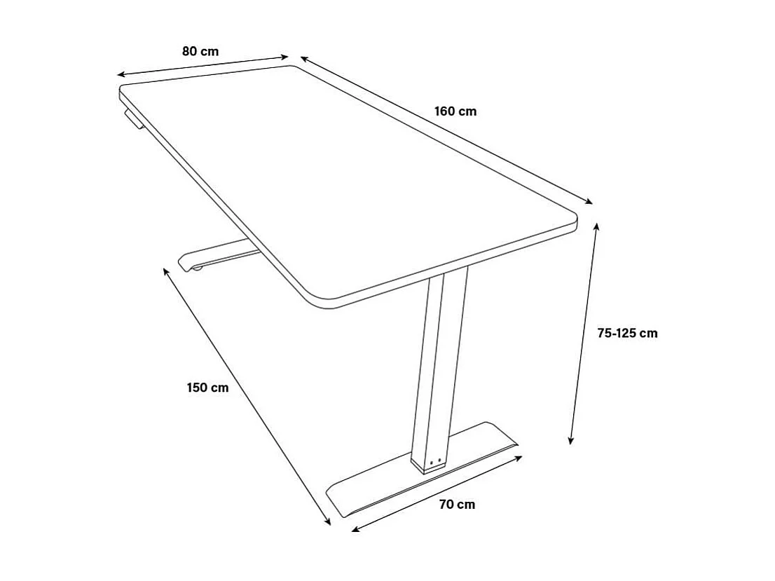 Home Deluxe bureau à hauteur réglable LUMINA blanc