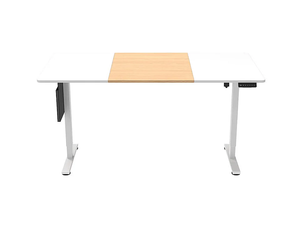 Home Deluxe Bureau réglable en hauteur avec support PC blanc/bois 160 x 80 cm