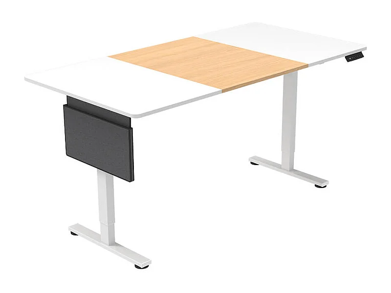 Home Deluxe Bureau réglable en hauteur avec support PC blanc/bois 160 x 80 cm