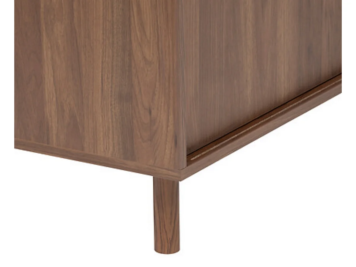 Buffet 2 portes coulissantes coloris effet bois foncé - Longueur 120 x Profondeur 40 x Hauteur 72 cm