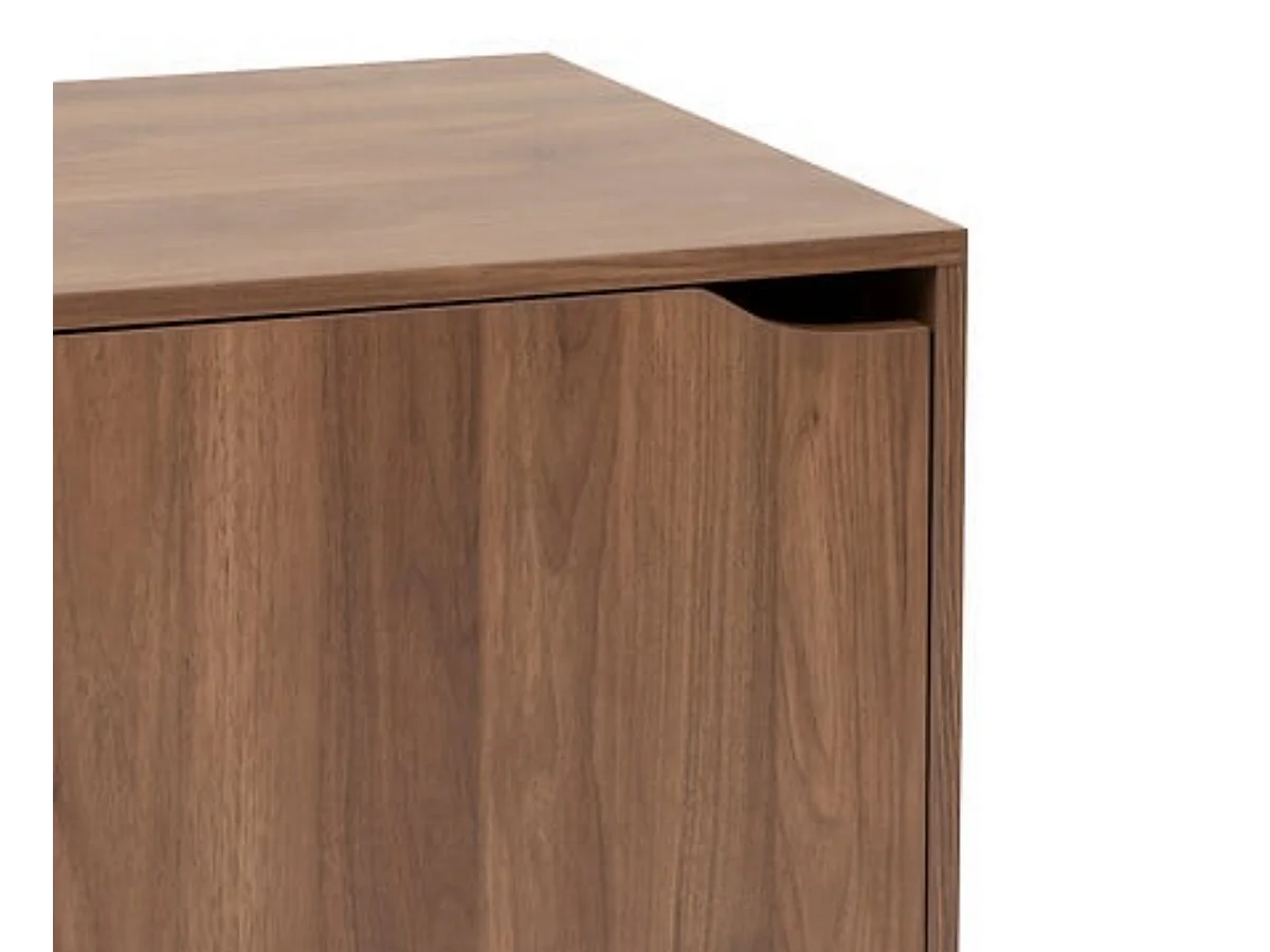 Buffet 2 portes coulissantes coloris effet bois foncé - Longueur 120 x Profondeur 40 x Hauteur 72 cm