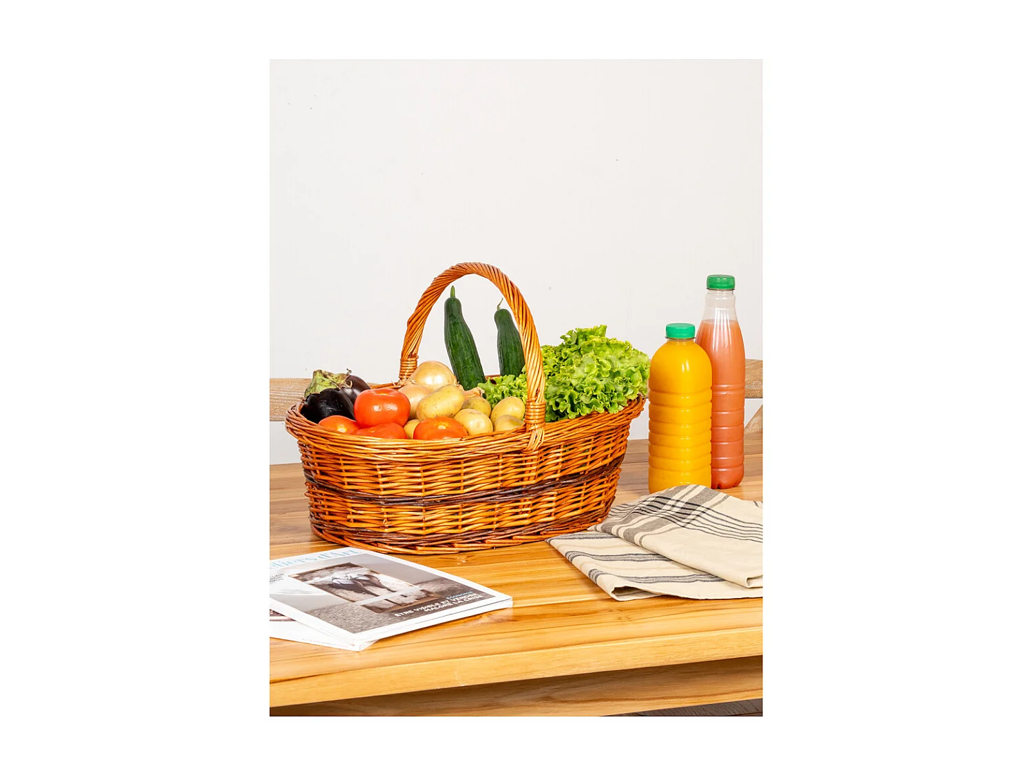 Panier Lucette en osier buff Bas