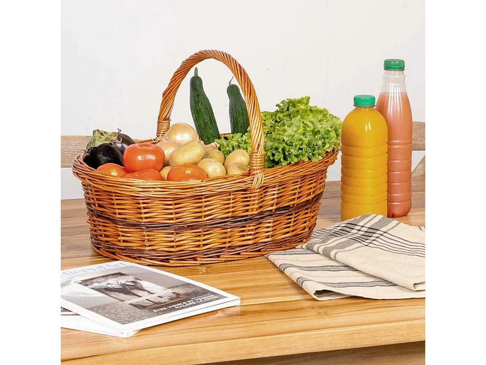 Panier Lucette en osier buff Bas