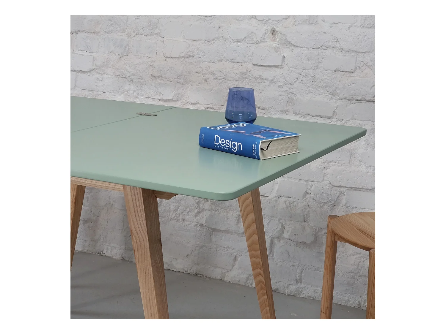 Table à manger extensible 90x65 Envelope Vert Sauge