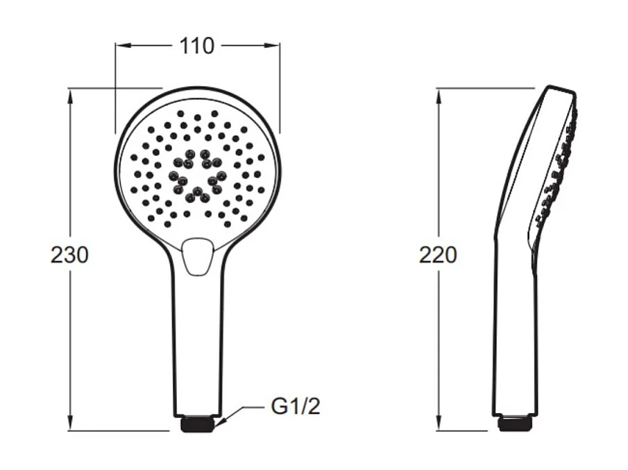 Pommeau de douche JACOB DELAFON Metro 3 jets noir + flexible