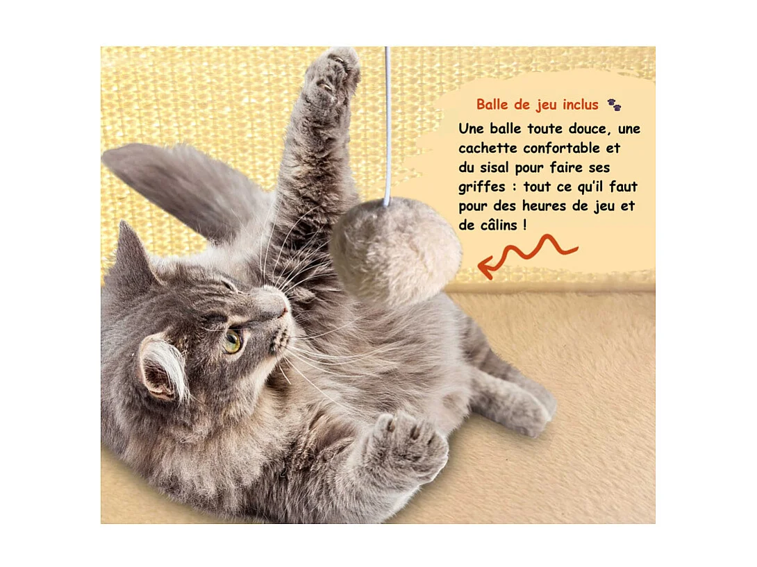 Maison pour chats avec griffoirs en sisal Beige 40x40x27cm