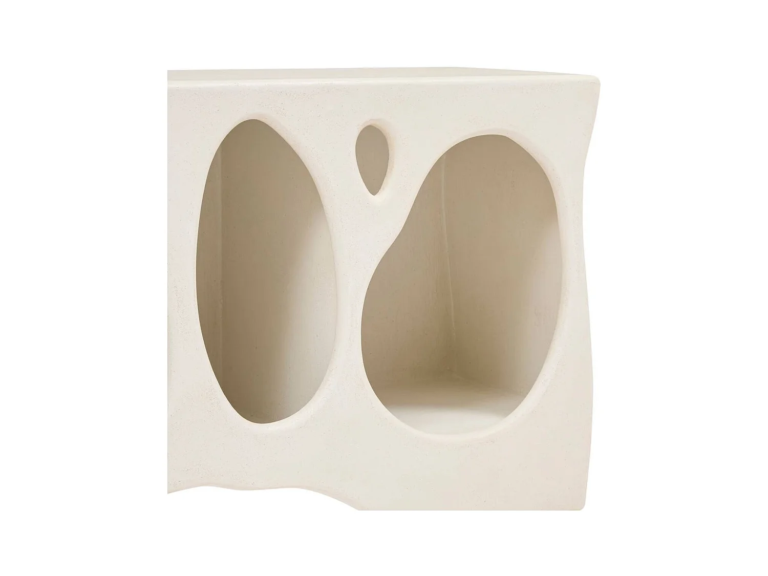 buffet meuble bas 4 niches coloris ivoire - Longueur 137 x Profondeur 36 x Hauteur 61,5 cm