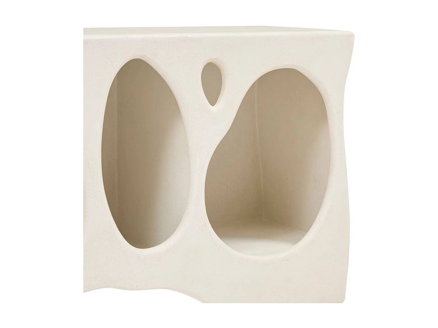 buffet meuble bas 4 niches coloris ivoire - Longueur 137 x Profondeur 36 x Hauteur 61,5 cm