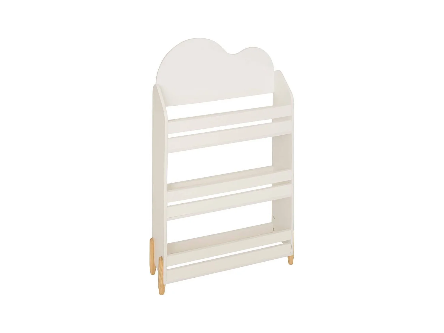 Bibliothèque enfant de 3 étagères coloris Blanc - Longueur 61,5 x Largeur 18,5 x Hauteur 100 cm