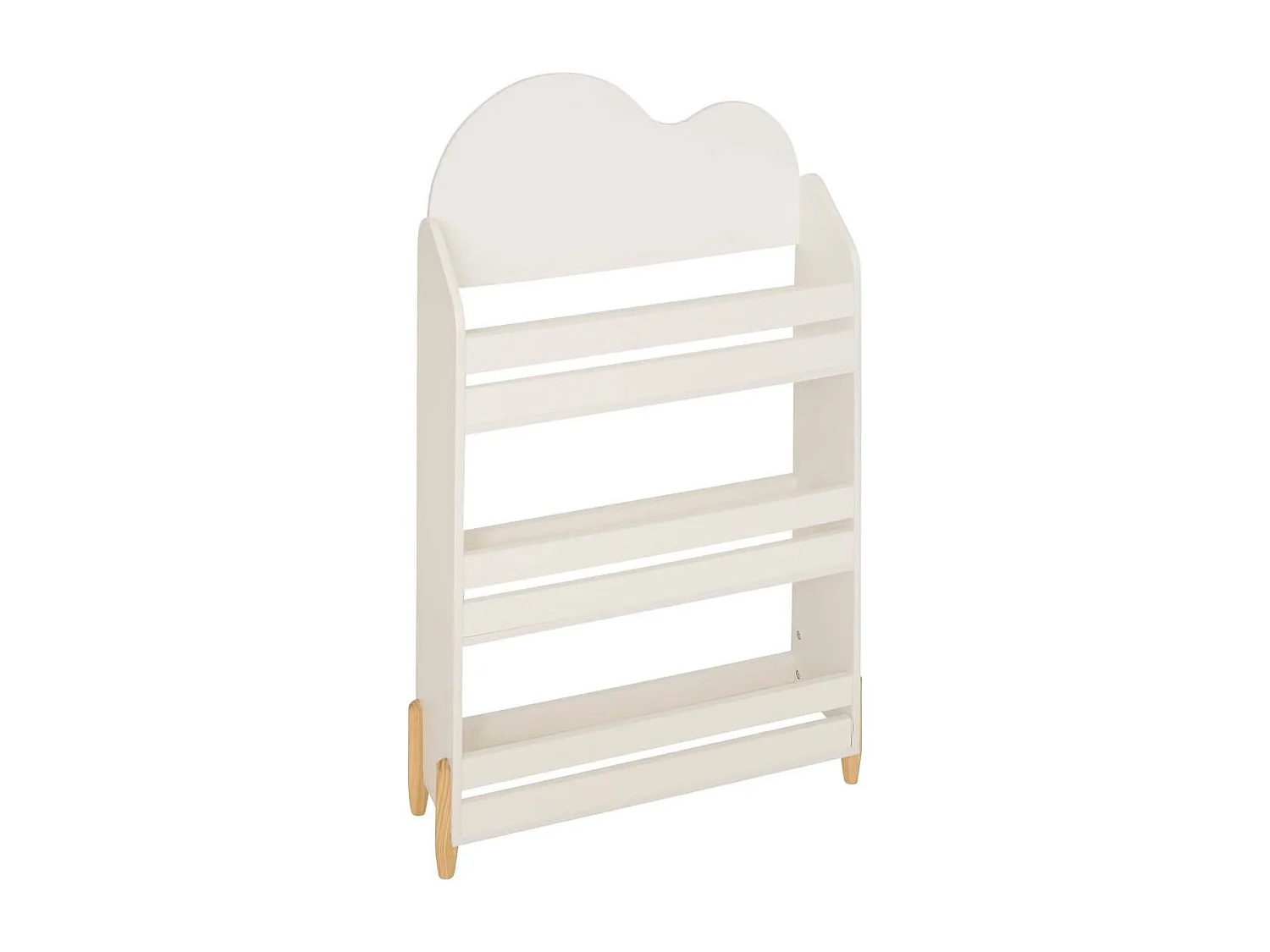 Bibliothèque enfant de 3 étagères coloris Blanc - Longueur 61,5 x Largeur 18,5 x Hauteur 100 cm