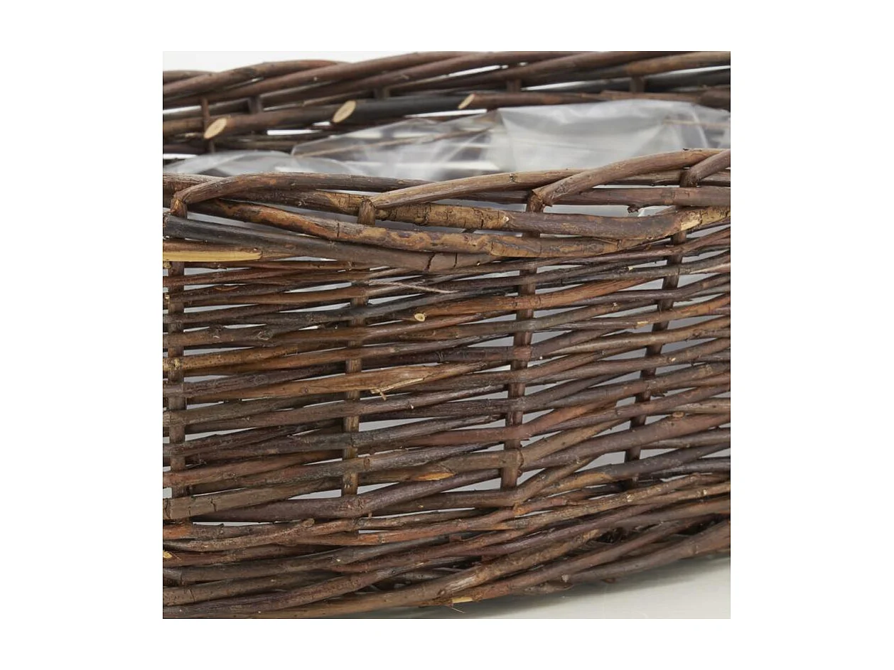 Corbeilles ovales en osier brut marron (lot de 2)