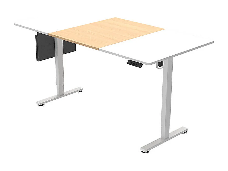 Home Deluxe Bureau ELMO réglable en hauteur avec support PC blanc/bois 120 x 60 cm