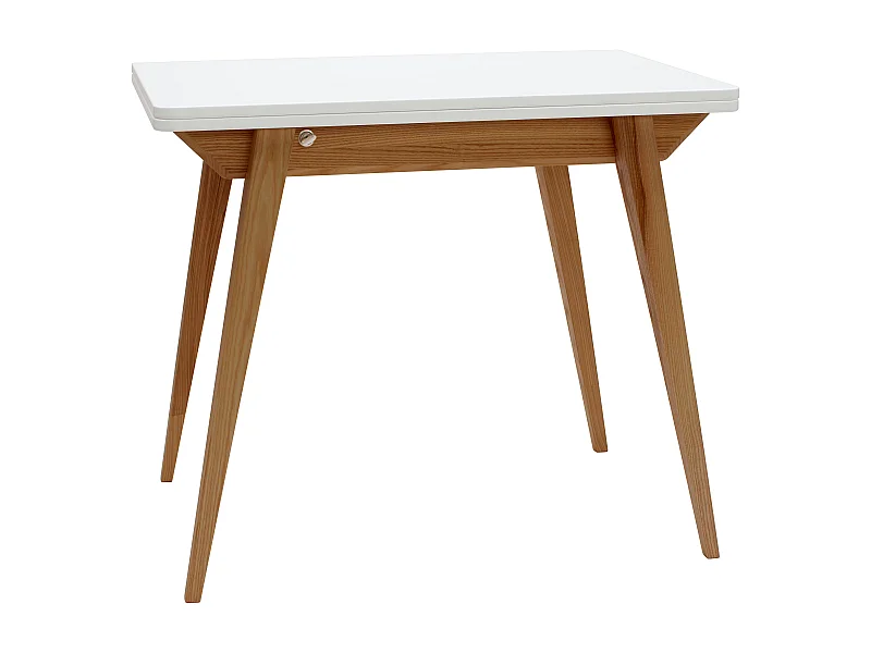 Table à manger extensible 90x65 Envelope Blanc Chêne