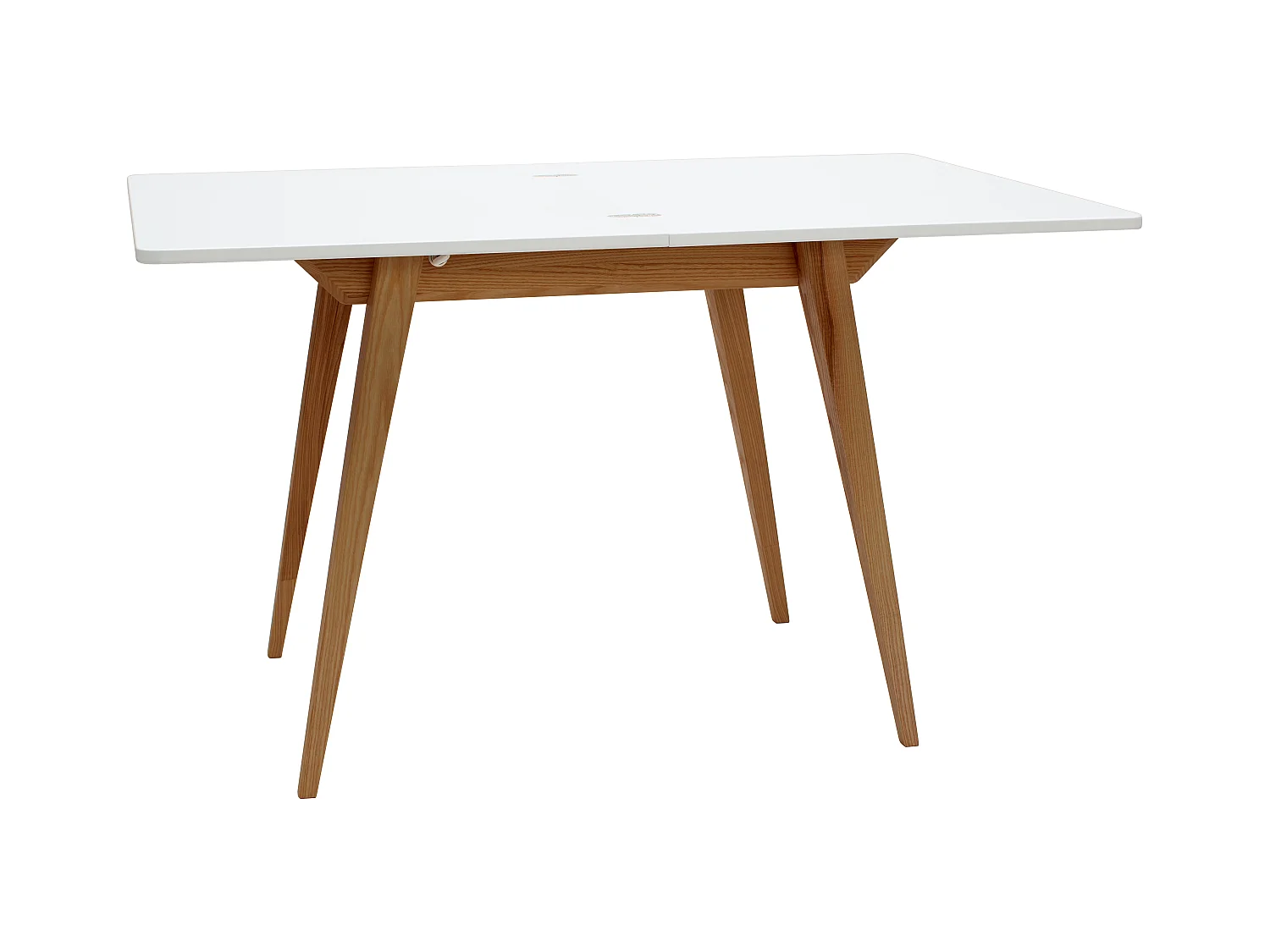 Table à manger extensible 90x65 Envelope Blanc Chêne